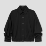 Theory Women Cotton Shirting Fixed Sleeve Crop Shirt - Black