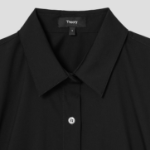 Theory Women Cotton Shirting Fixed Sleeve Crop Shirt - Black