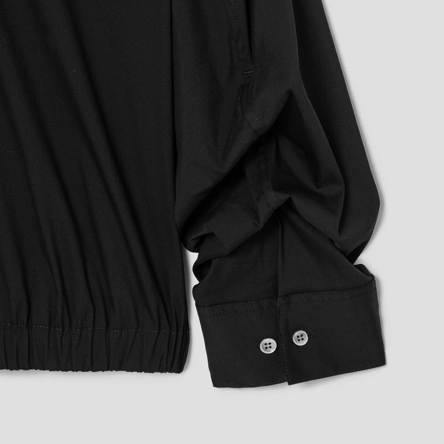 Theory Women Cotton Shirting Fixed Sleeve Crop Shirt - Black