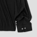 Theory Women Cotton Shirting Fixed Sleeve Crop Shirt - Black