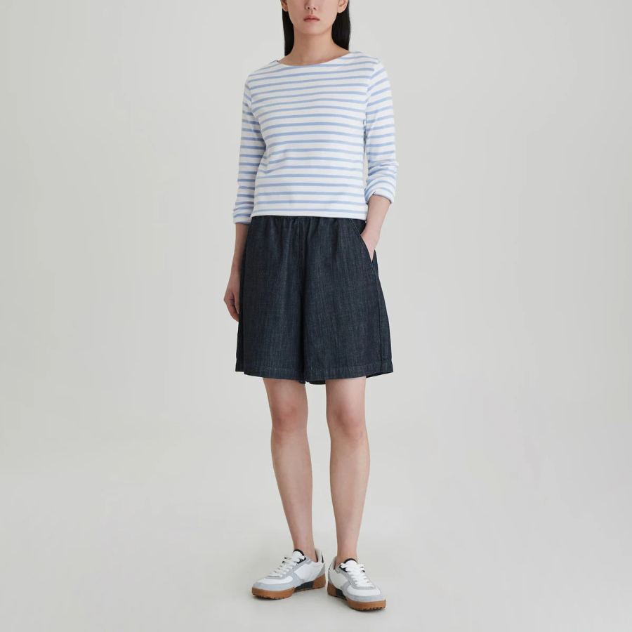 JAJU Distressed Denim Half Pants (Navy) — стильные и удобные шорты с эффектом потертости