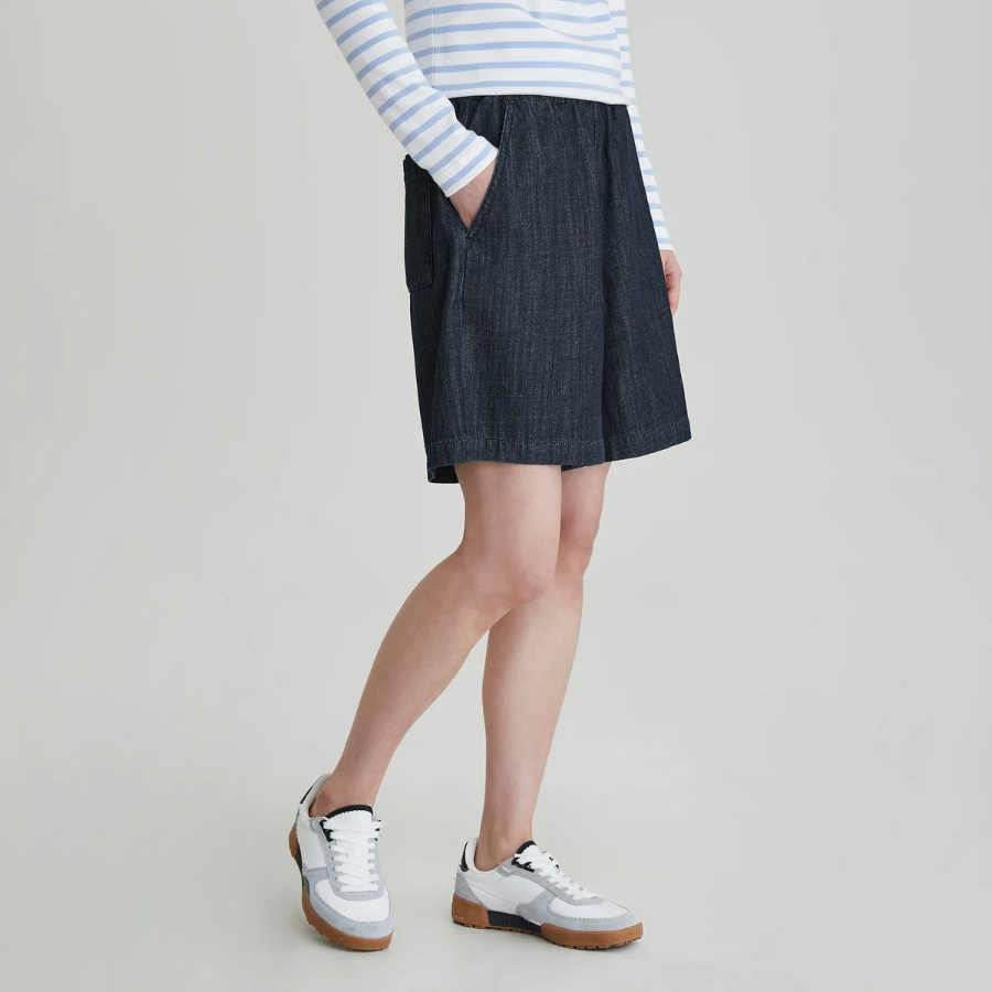 JAJU Distressed Denim Half Pants (Navy) — стильные и удобные шорты с эффектом потертости