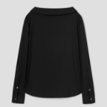 Theory Women Cotton Shirting Collar Blouse - Black
