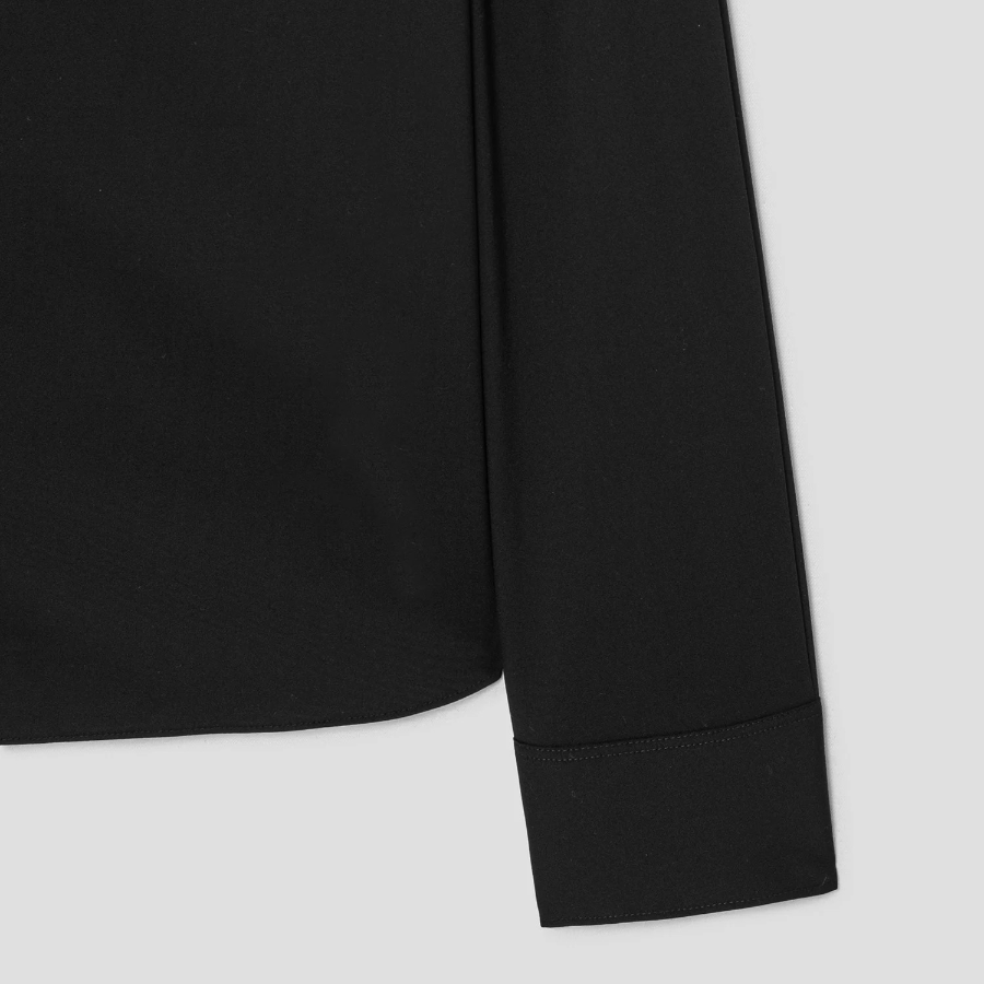 Theory Women Cotton Shirting Collar Blouse - Black