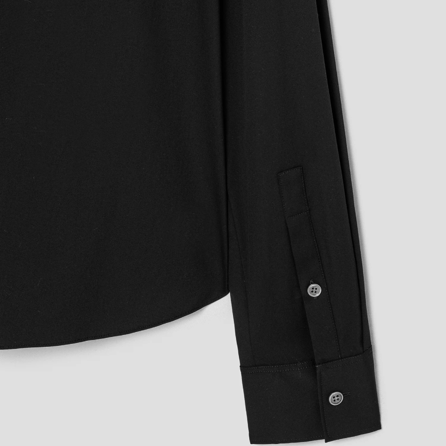 Theory Women Cotton Shirting Collar Blouse - Black