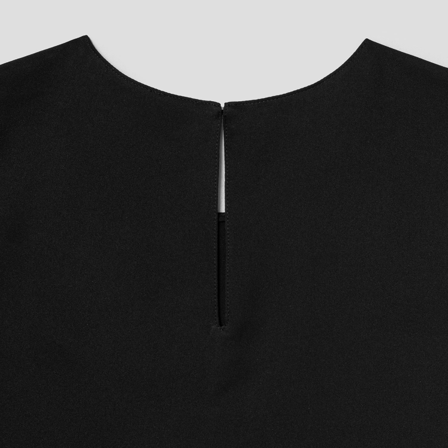 Theory Women Silk Georgette Straight Shell - Black