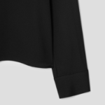 Theory Women Silk Georgette Open Neck Tie Blouse - Black