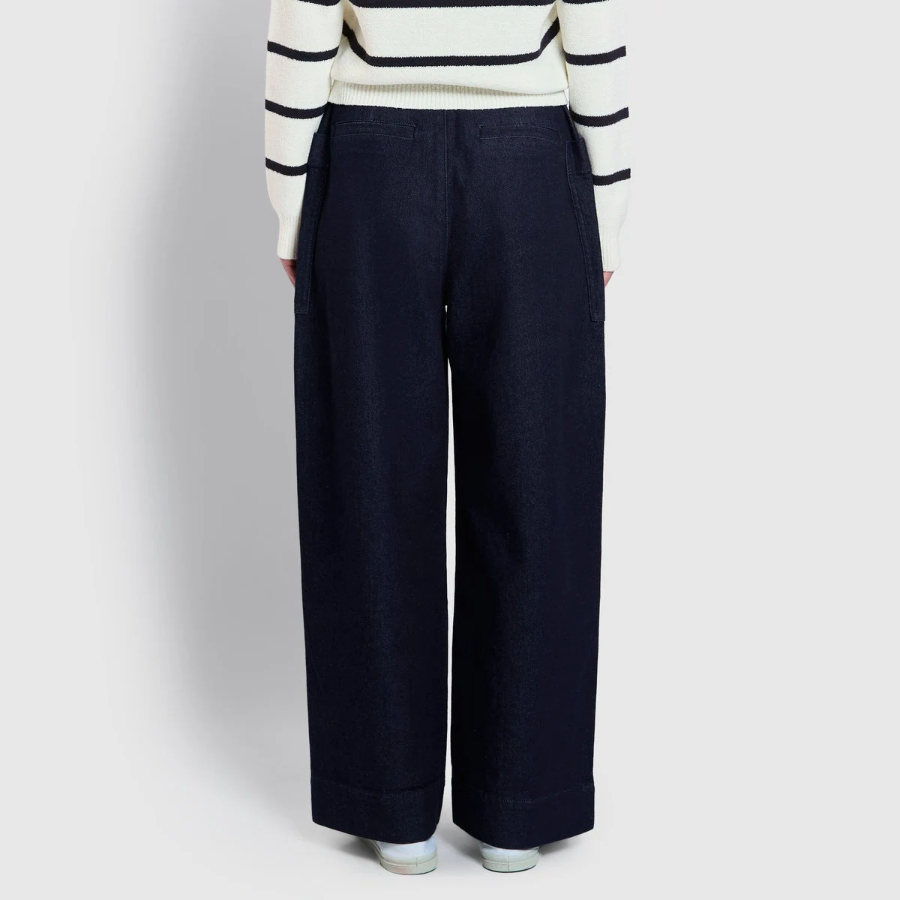 JAJU Wide Pocket Denim Pants (Dark Blue) — стильные и удобные джинсы с широким кроем и вместительными карманами