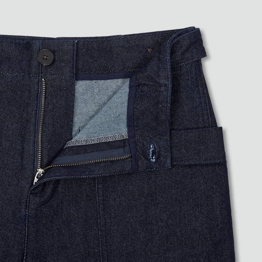 JAJU Wide Pocket Denim Pants (Dark Blue) — стильные и удобные джинсы с широким кроем и вместительными карманами