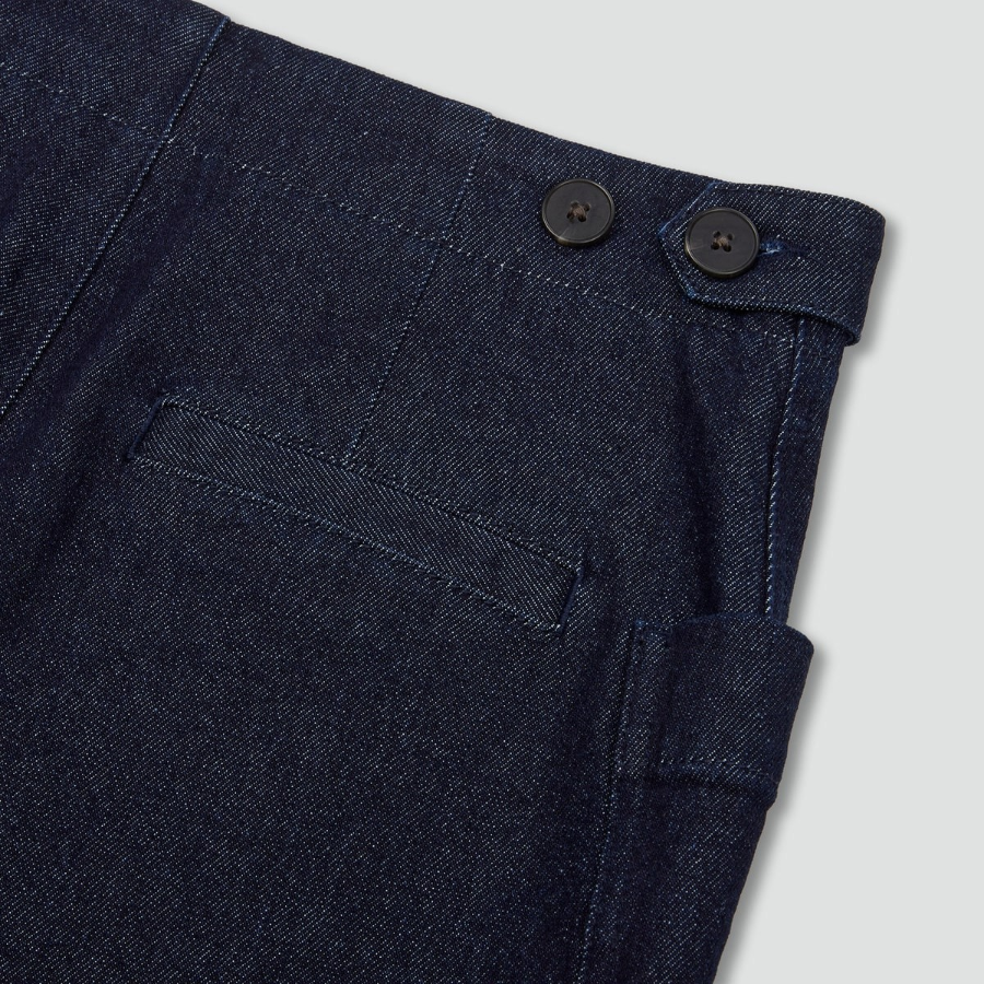 JAJU Wide Pocket Denim Pants (Dark Blue) — стильные и удобные джинсы с широким кроем и вместительными карманами