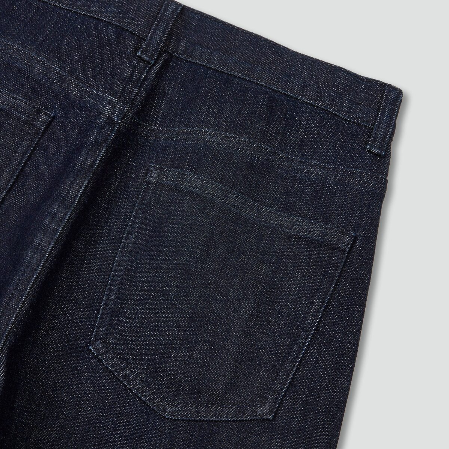 JAJU Wide Denim Pants (Navy) — комфортные и стильные джинсы с широким кроем насыщенного синего цвета