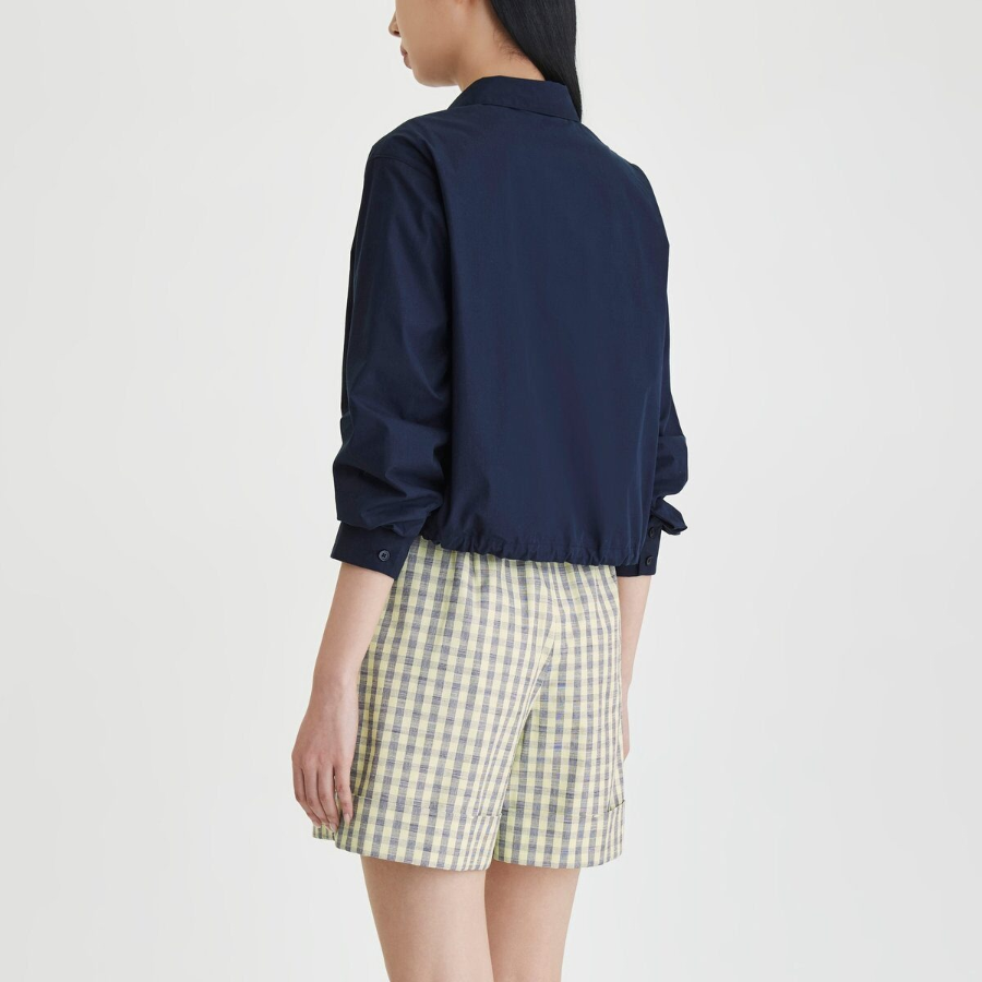 JAJU Cotton Check Tuck Half Pants (Yellow) — яркие и комфортные шорты с стильным клетчатым узором и элегантными защипами