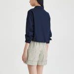 JAJU Cotton Check Tuck Half Pants (Yellow) — яркие и комфортные шорты с стильным клетчатым узором и элегантными защипами