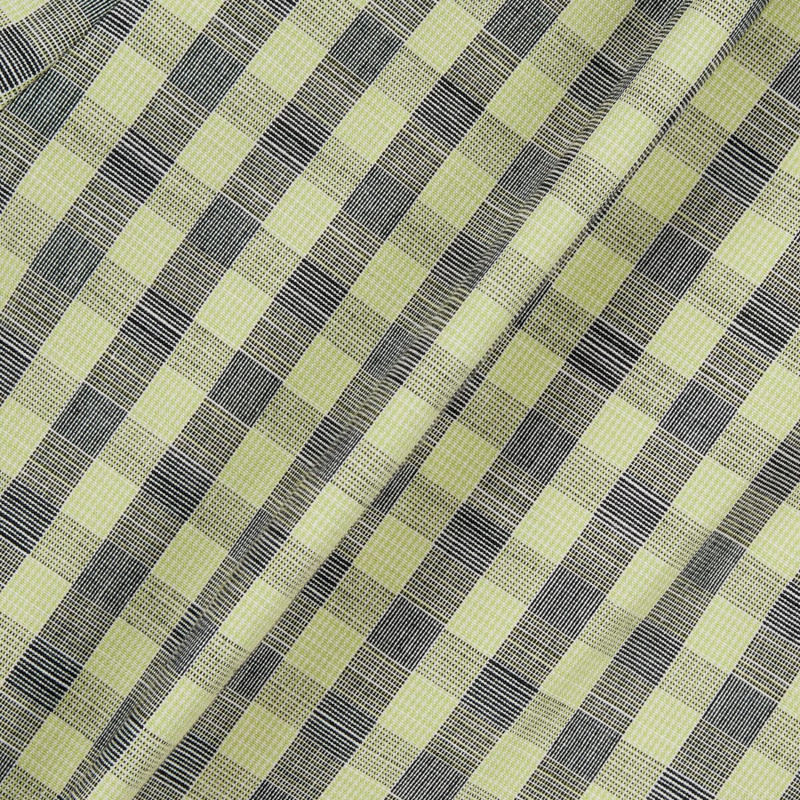 JAJU Cotton Check Tuck Half Pants (Yellow) — яркие и комфортные шорты с стильным клетчатым узором и элегантными защипами
