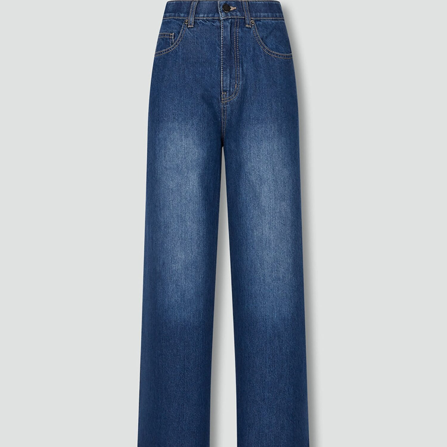 JAJU Light Denim Straight Pants (Blue) — лёгкие и универсальные джинсы с классическим прямым кроем