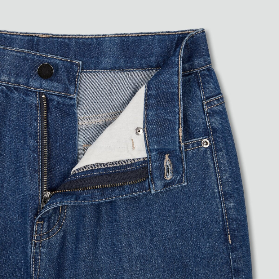 JAJU Light Denim Straight Pants (Blue) — лёгкие и универсальные джинсы с классическим прямым кроем