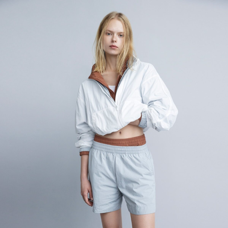 JAJU Crisp Half Banding Pants (Sky Blue) — лёгкие и удобные шорты с хрустящей текстурой и эластичным поясом