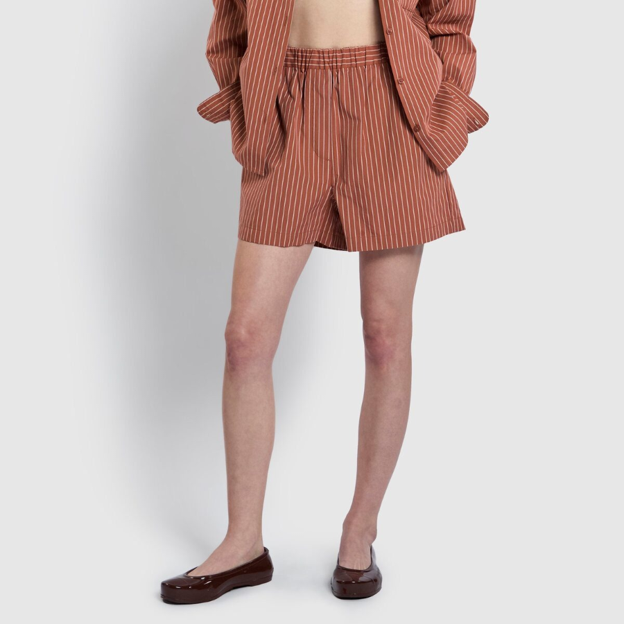 JAJU Firm Crisp Full Banding Half Pants (Light Brown) — прочные и удобные шорты с эластичным поясом и стильным светло-коричневым оттенком