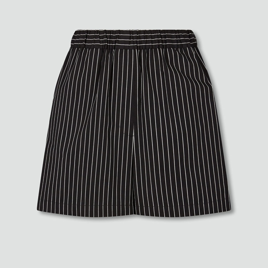 JAJU Firm Crisp Full Banding Half Pants (Jet Black) — прочные и стильные шорты с эластичным поясом в насыщенном чёрном цвете