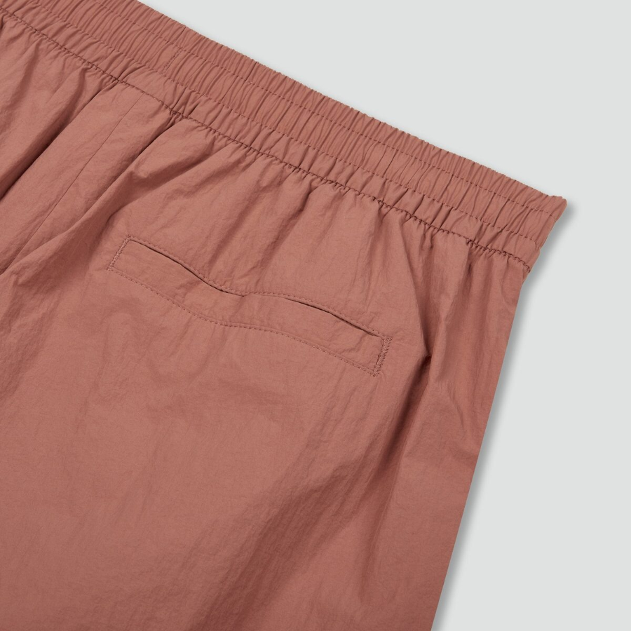 JAJU Crisp Half Banding Pants (Brick) — лёгкие и стильные шорты с эластичным поясом и насыщенным кирпичным оттенком