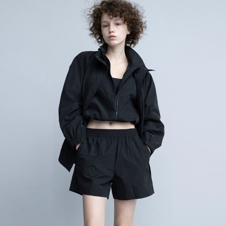 JAJU Crisp Half Banding Pants (Black) — лёгкие и удобные шорты с эластичным поясом в классическом чёрном цвете