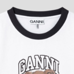 GANNI Basic Jersey Bear Small T-Shirt - Bright Whit