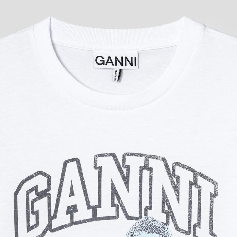 GANNI Basic Jersey Duckie Relaxed T-Shirt - White