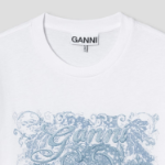 GANNI Basic Jersey Tattoo Lace Relaxed T-shirt - Bright White