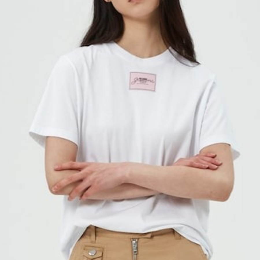 GANNI Basic Jersey Collage Relaxed T-shirt - Bright Whitе