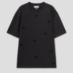 GANNI Heavy Cotton Rhinestone Drop Shoulder T-shirt - Phantom