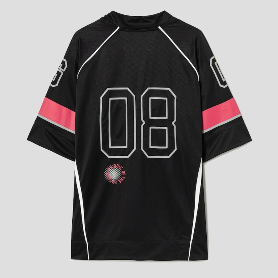 GANNI Future Mesh Oversized V-neck T-shirt - Black