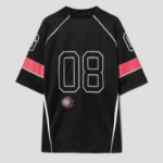 GANNI Future Mesh Oversized V-neck T-shirt - Black