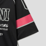 GANNI Future Mesh Oversized V-neck T-shirt - Black