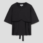 GANNI Heavy Cotton Tie Back Waisted T-shirt - Phantom