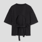 GANNI Heavy Cotton Tie Back Waisted T-shirt - Phantom