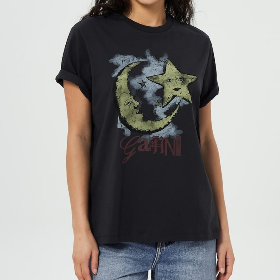 GANNI Basic Jersey Moonlight Relaxed T-Shirt - Ash