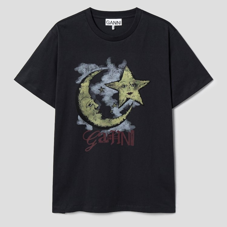 GANNI Basic Jersey Moonlight Relaxed T-Shirt - Ash
