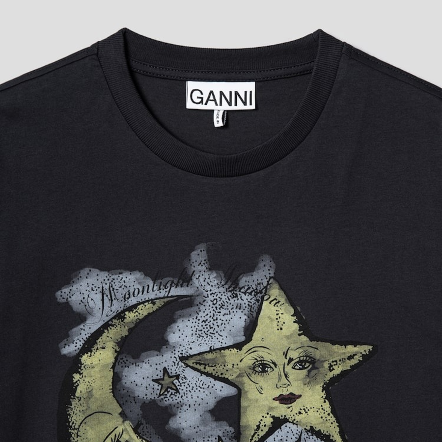 GANNI Basic Jersey Moonlight Relaxed T-Shirt - Ash