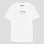 GANNI Thin Jersey Relaxed O-neck T-shirt - Bright White