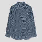 Theory Women Geo Block Georgette Boyfriend Shirt- Sapphire Multi