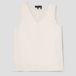 Theory Women Admiral Crepe Vneck Slit Blouse - Rice