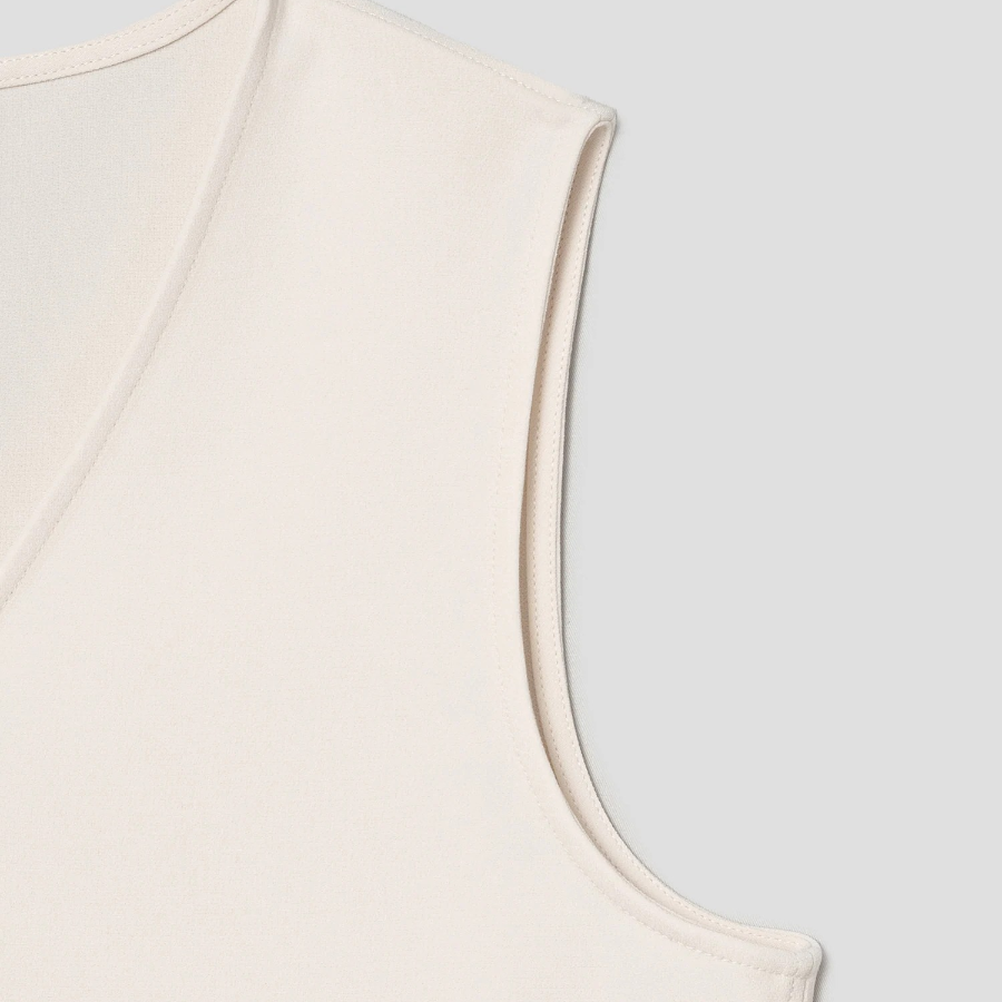 Theory Women Admiral Crepe Vneck Slit Blouse - Rice