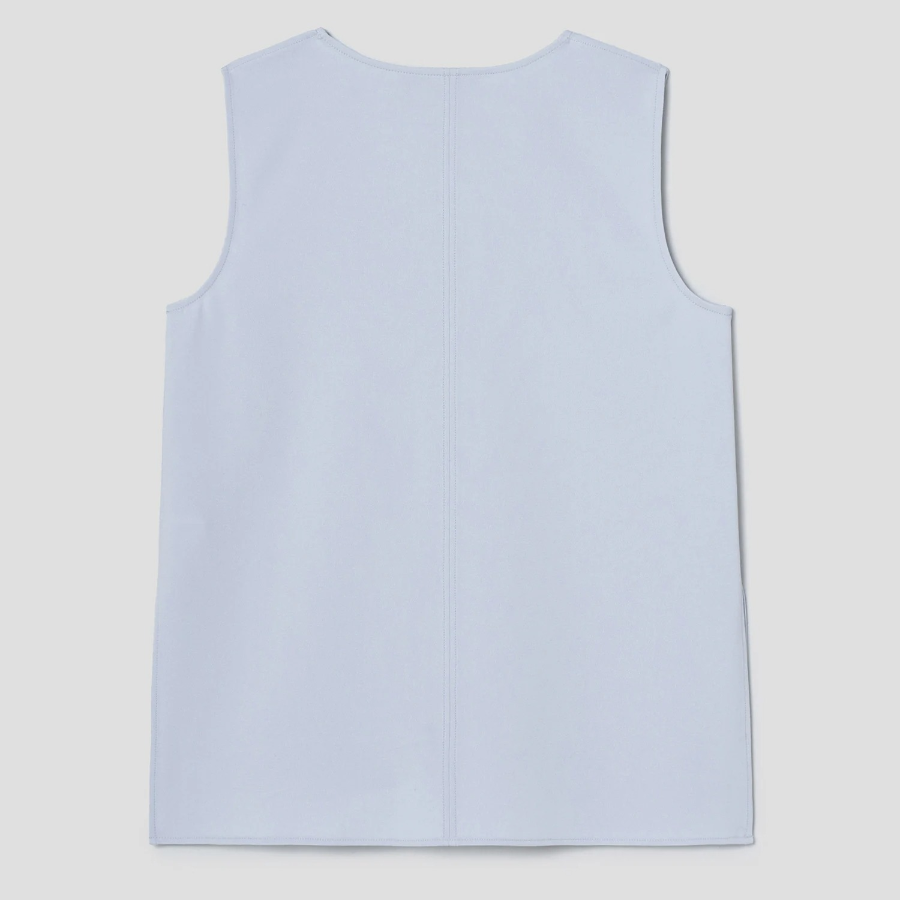 Theory Women Admiral Crepe Vneck Slit Blouse - Pearl Blue