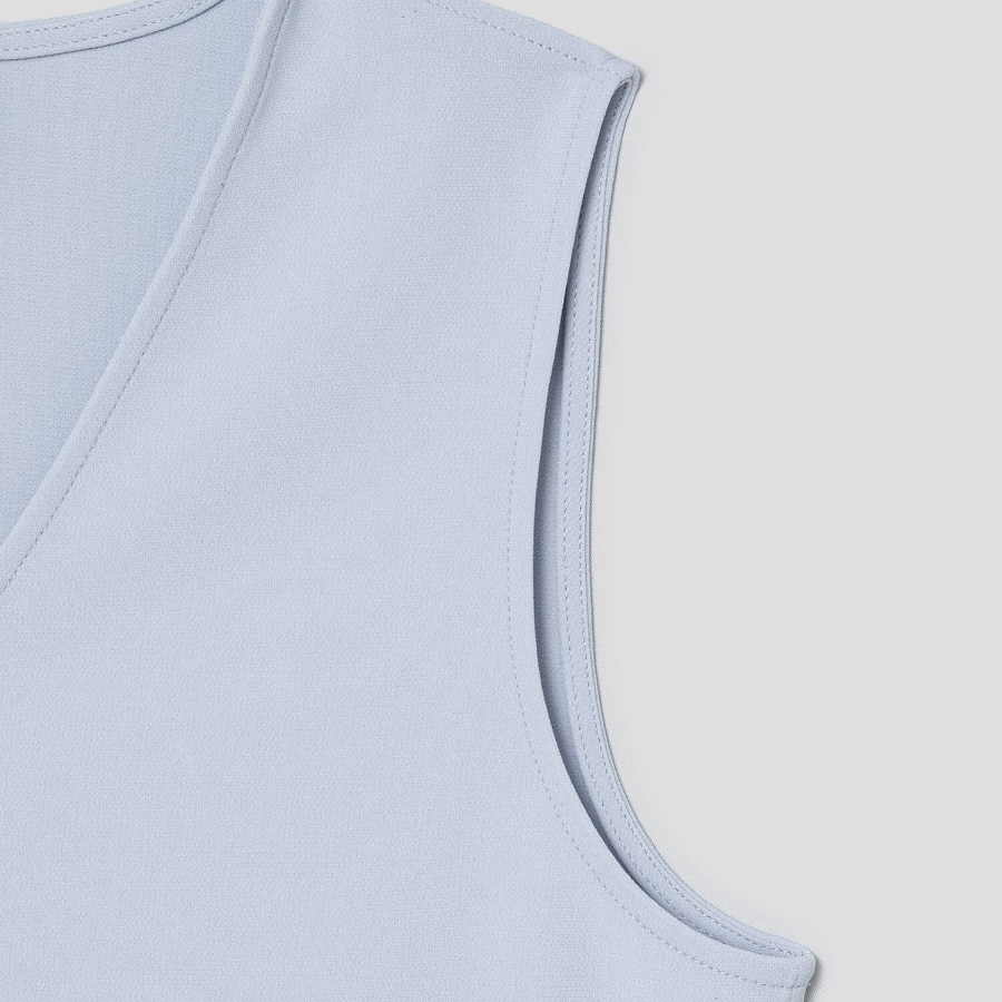 Theory Women Admiral Crepe Vneck Slit Blouse - Pearl Blue