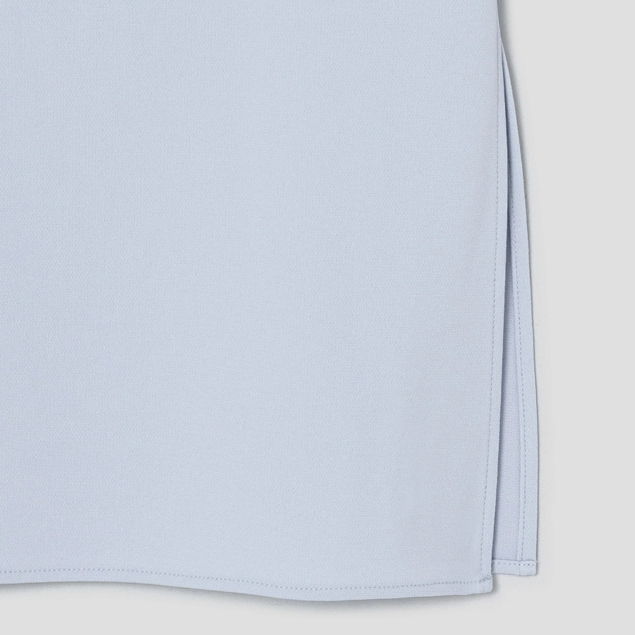 Theory Women Admiral Crepe Vneck Slit Blouse - Pearl Blue