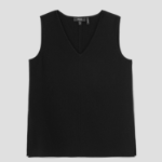 Theory Women Admiral Crepe Vneck Slit Blouse - Black