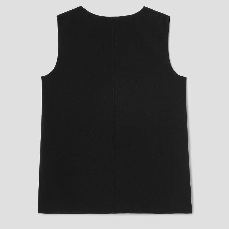 Theory Women Admiral Crepe Vneck Slit Blouse - Black