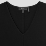 Theory Women Admiral Crepe Vneck Slit Blouse - Black