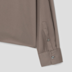 Theory Women Silk Georgette Open Neck Tie Blouse — Walnut