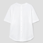Theory Women Cotton Oversized Button Back Tee - White